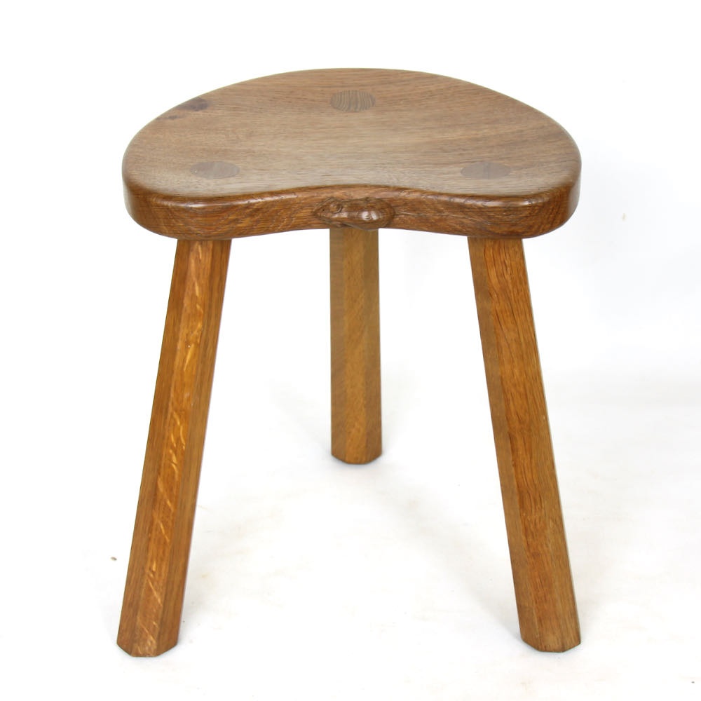 Robert Thompson Mouseman Oak 14” Stool - David Siddall Antiques