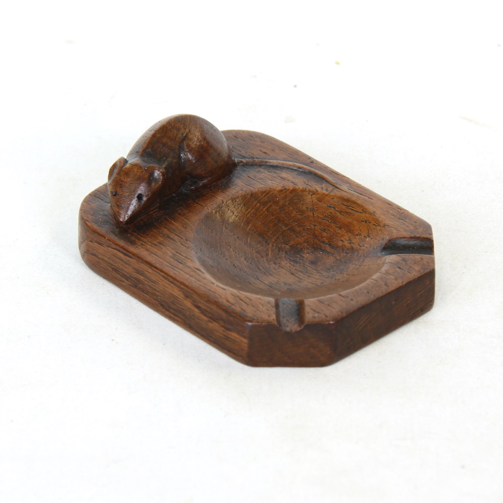 mouseman robert thompson oak early ashtray