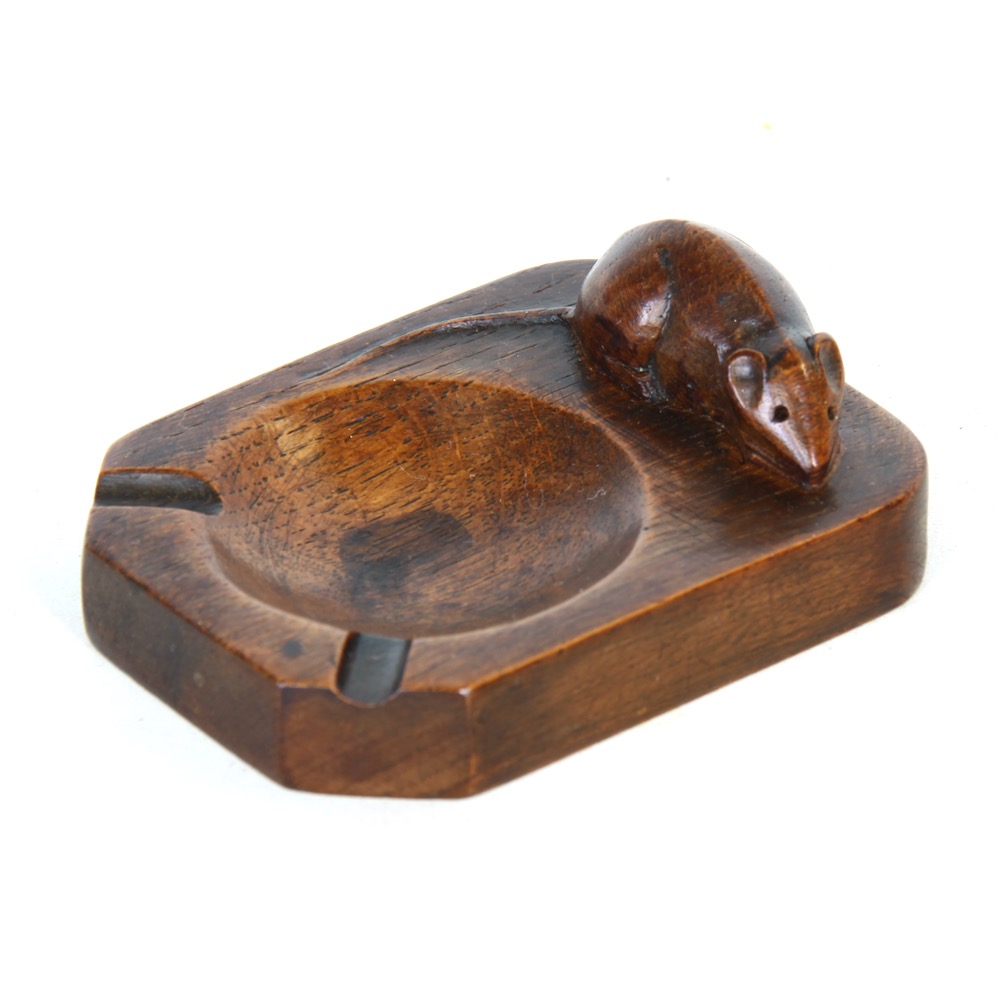 robert thompson mouseman early oak ashtray