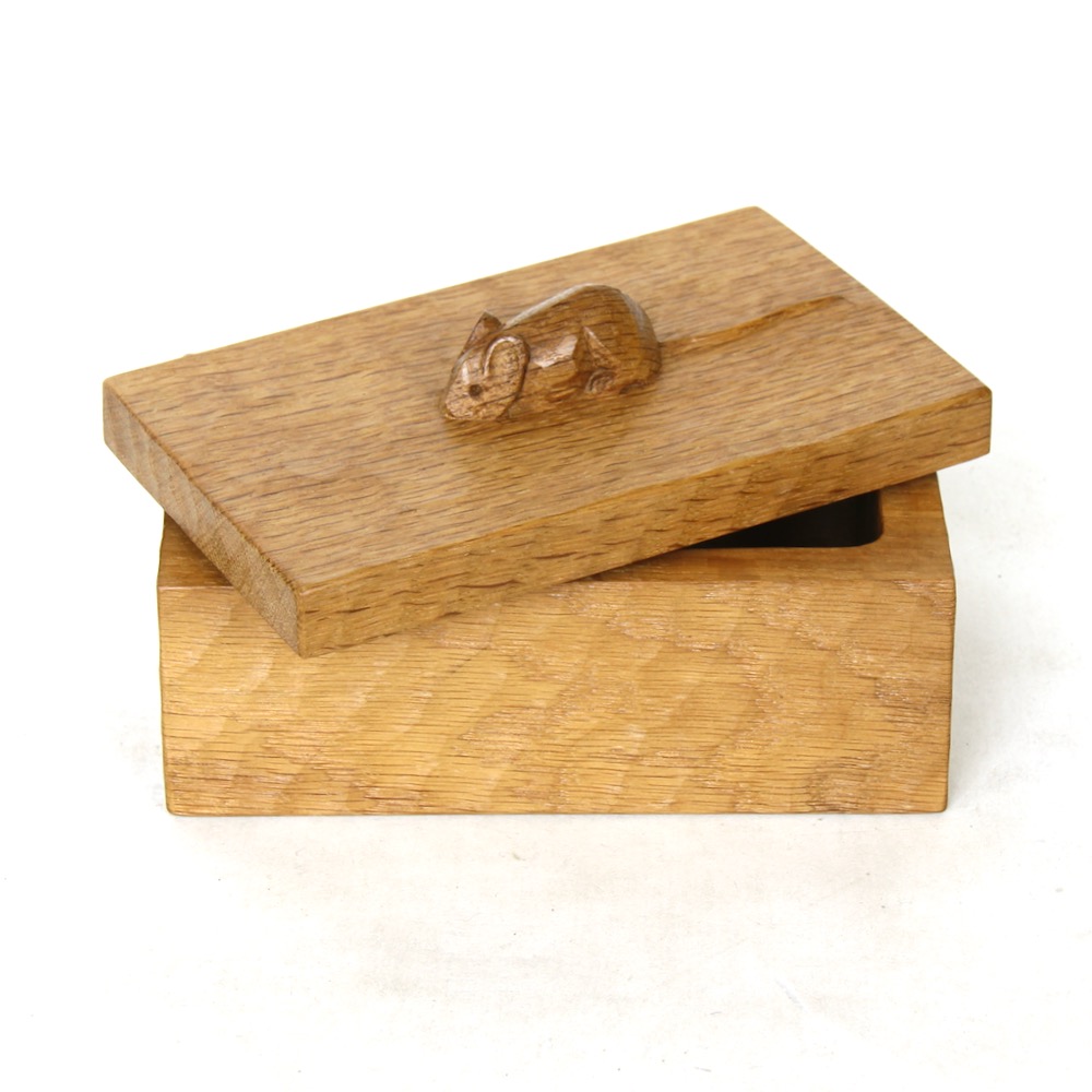 mouseman robert thompson oak trinket box