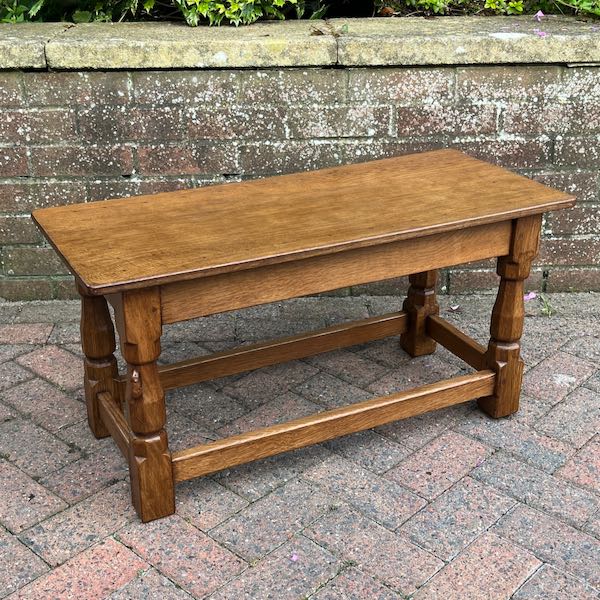 robert thompson mouseman oak coffee table or double stool