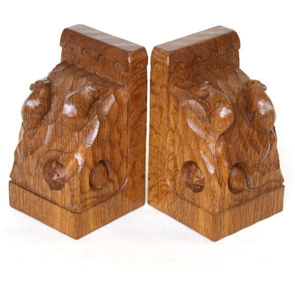 robert mouseman thompson oak triple mice bookends