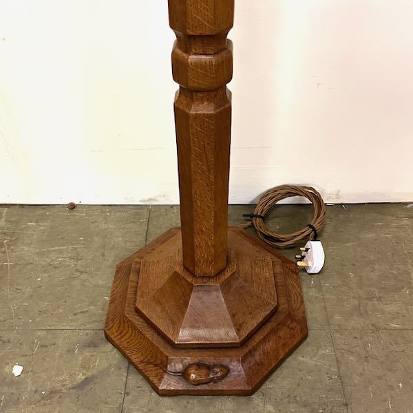 mouseman robert thompson oak standard lamp