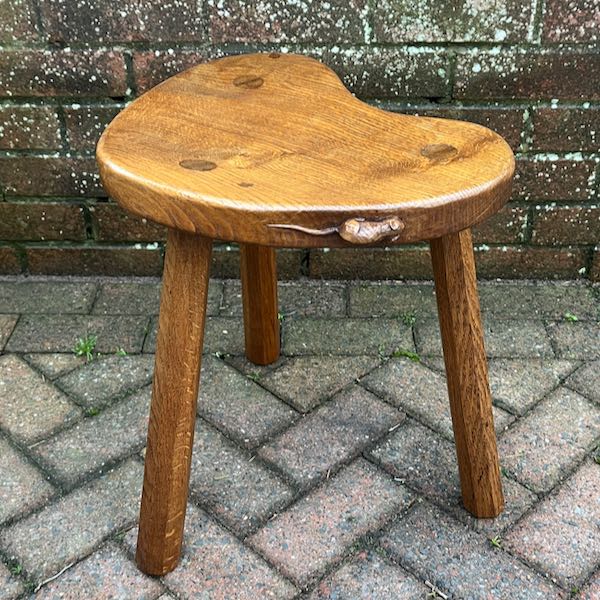 robert mouseman thompson oak cow stool